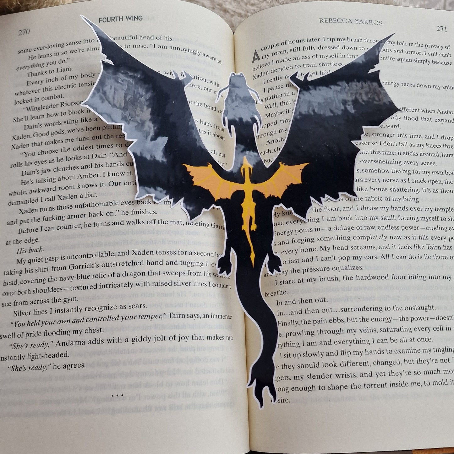 Violet Sorrengail Back Tatoo Tairn and Adarna