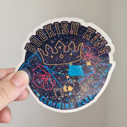 Bookish King Holographic Sticker