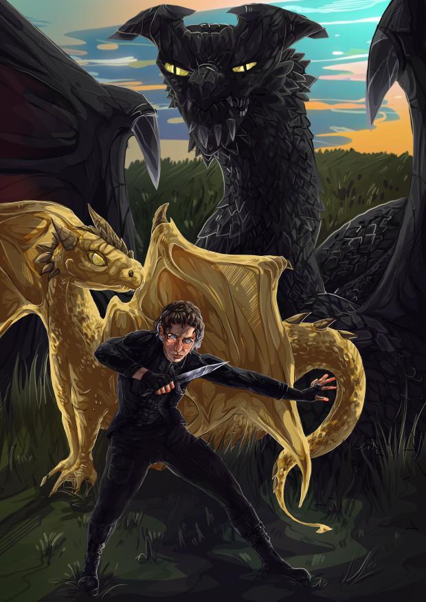 Step Aside - Xaden, Tairn, Adarna and Violet - Fourth Wing - Officially Licenced - Rebecca Yarros - Print