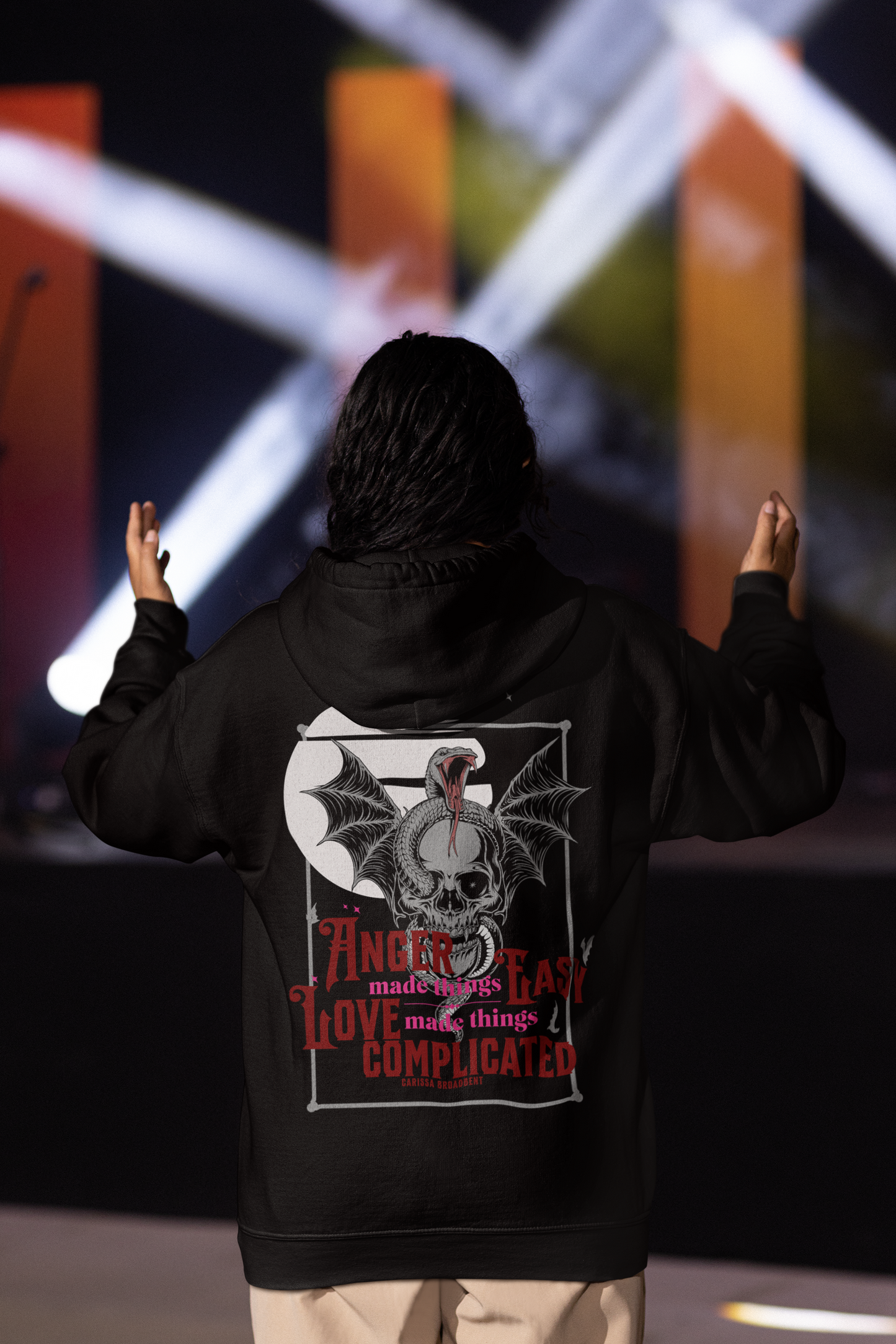 Anger is Easy - Carissa Broadbent - Officially Licensed - Hoodie - Serpent and The Wings of Night