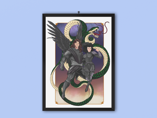 The Serpent and The Wings of Night - Oraya and Raihn Art Print/ Poster - Carissa Broadbent
