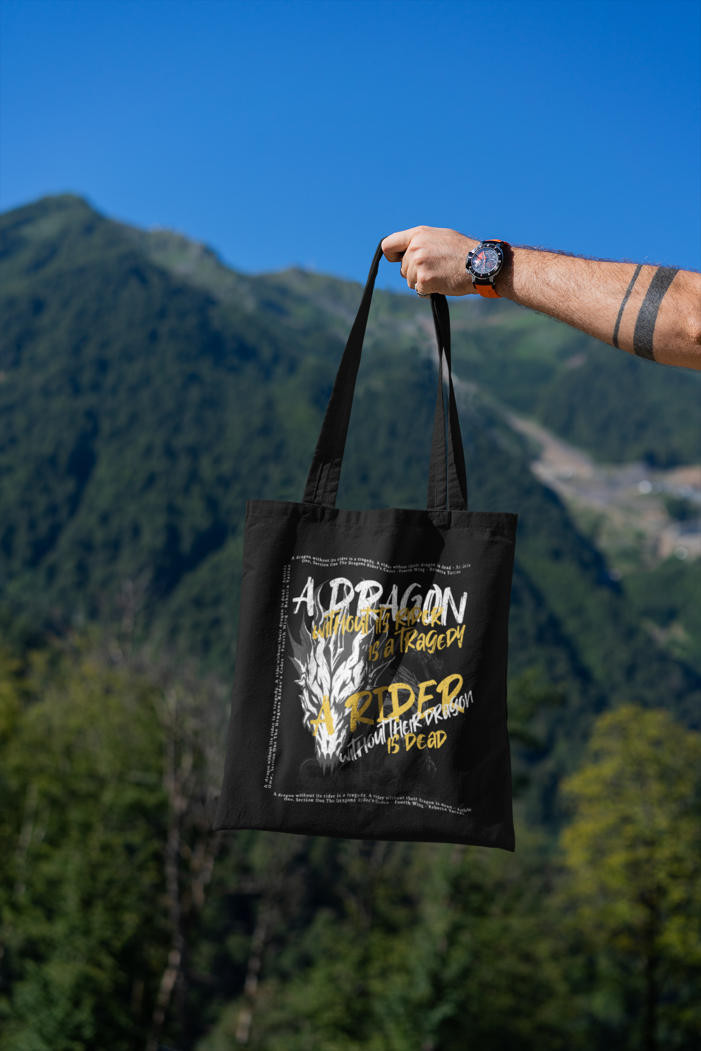 A Dragon without its rider Tote - Fourth Wing - Rebecca Yarros - Officially Licensed