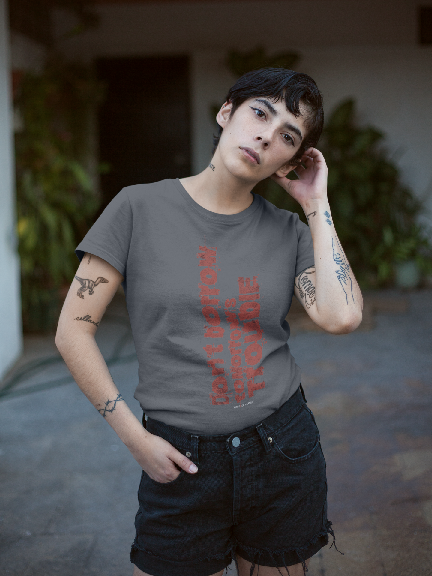 Don't borrow tomorrows troubles Tee- Officially Licensed Fourth Wing by Rebecca Yarros Merchandise