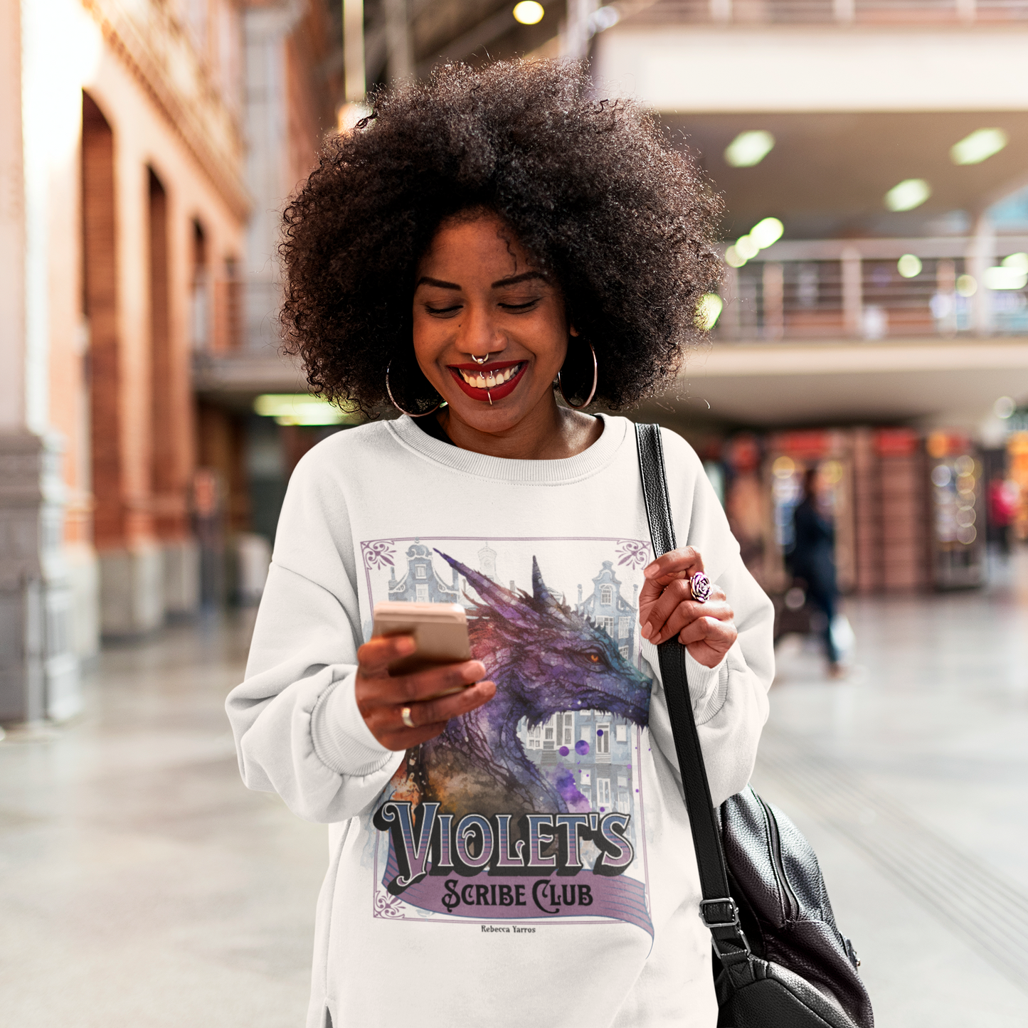 Violets Scribe Club Sweatshirt - Officially Licensed Fourth Wing by Rebecca Yarros Merchandise