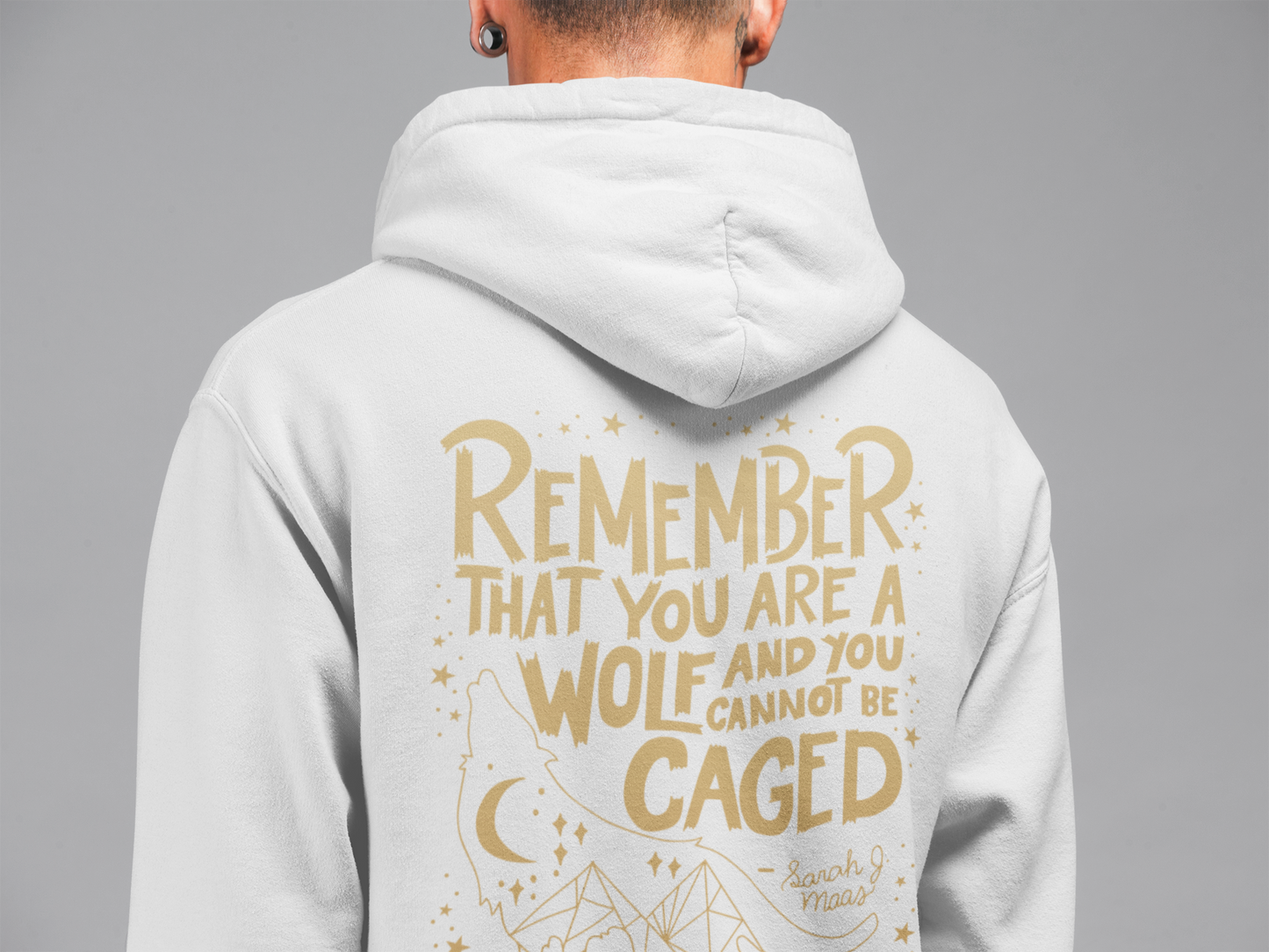 Remember You Are a Wolf and You Cannot Be Caged Hoodie/Zip Hoodie - Officially Licensed ACOTAR by Sarah J. Maas Merchandise