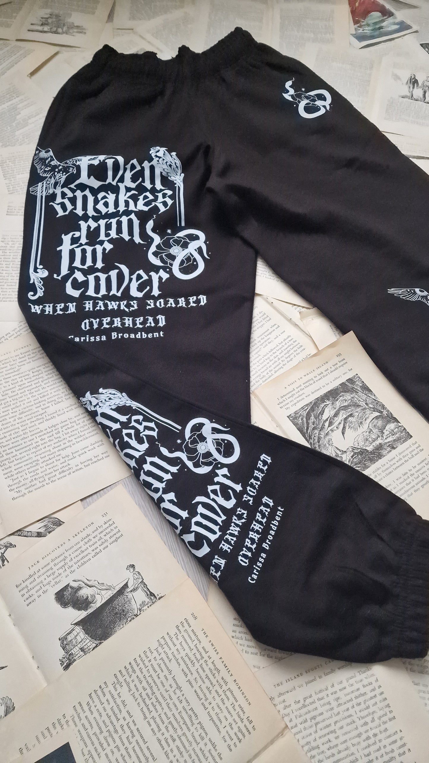 Even Snakes Run for Cover Joggers and Tee Set - Carissa Broadbent - The Serpent and The Wings of Night Officially Licensed Merch