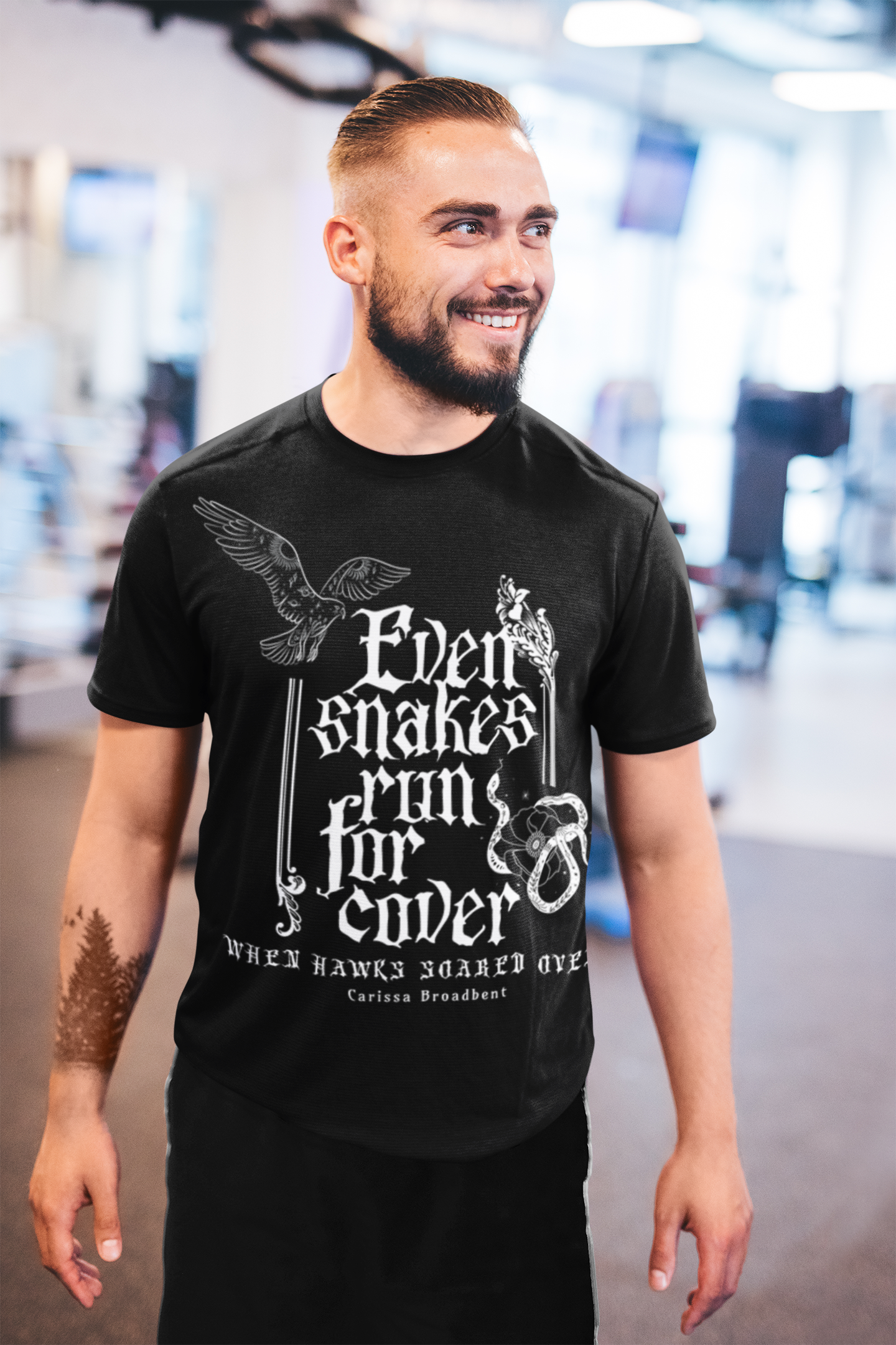 Evan Snakes Run -Carissa Broadbent - Officially Licensed - T-shirt/tee - Serpent and The Wings of Night