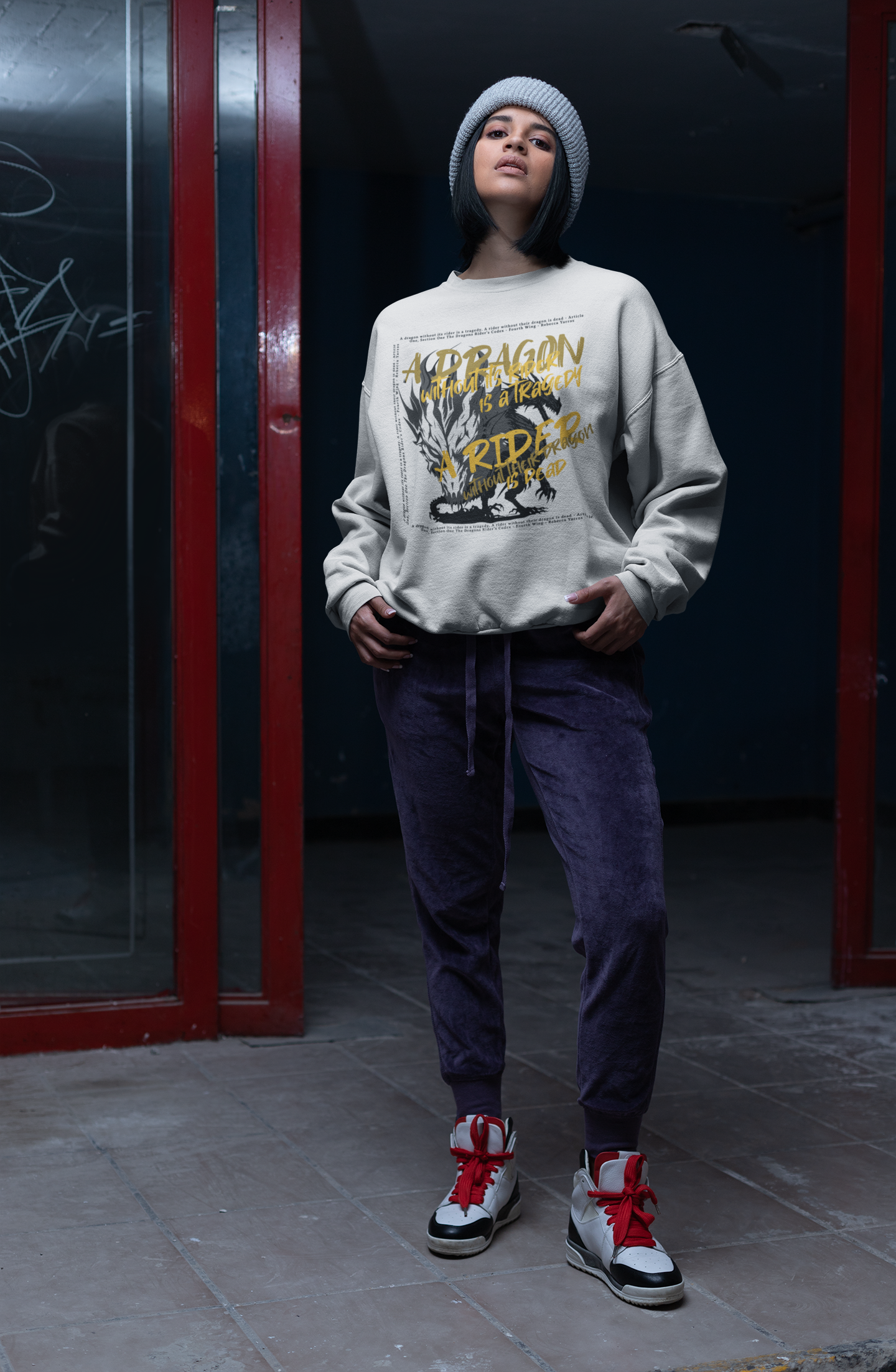 A Dragon without it's rider Sweatshirt - Officially Licensed Fourth Wing by Rebecca Yarros Merchandise