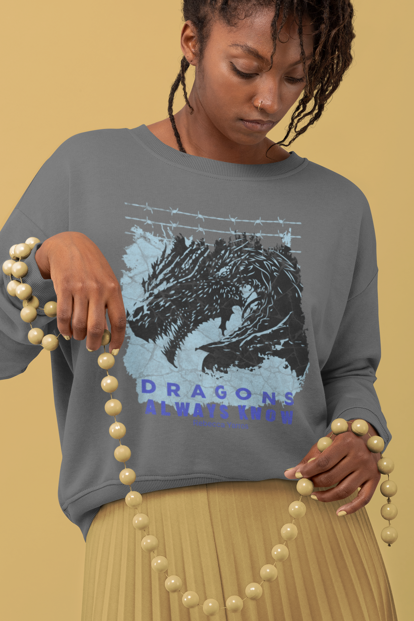 Dragons always know Sweatshirt - Officially Licensed Fourth Wing by Rebecca Yarros Merchandise