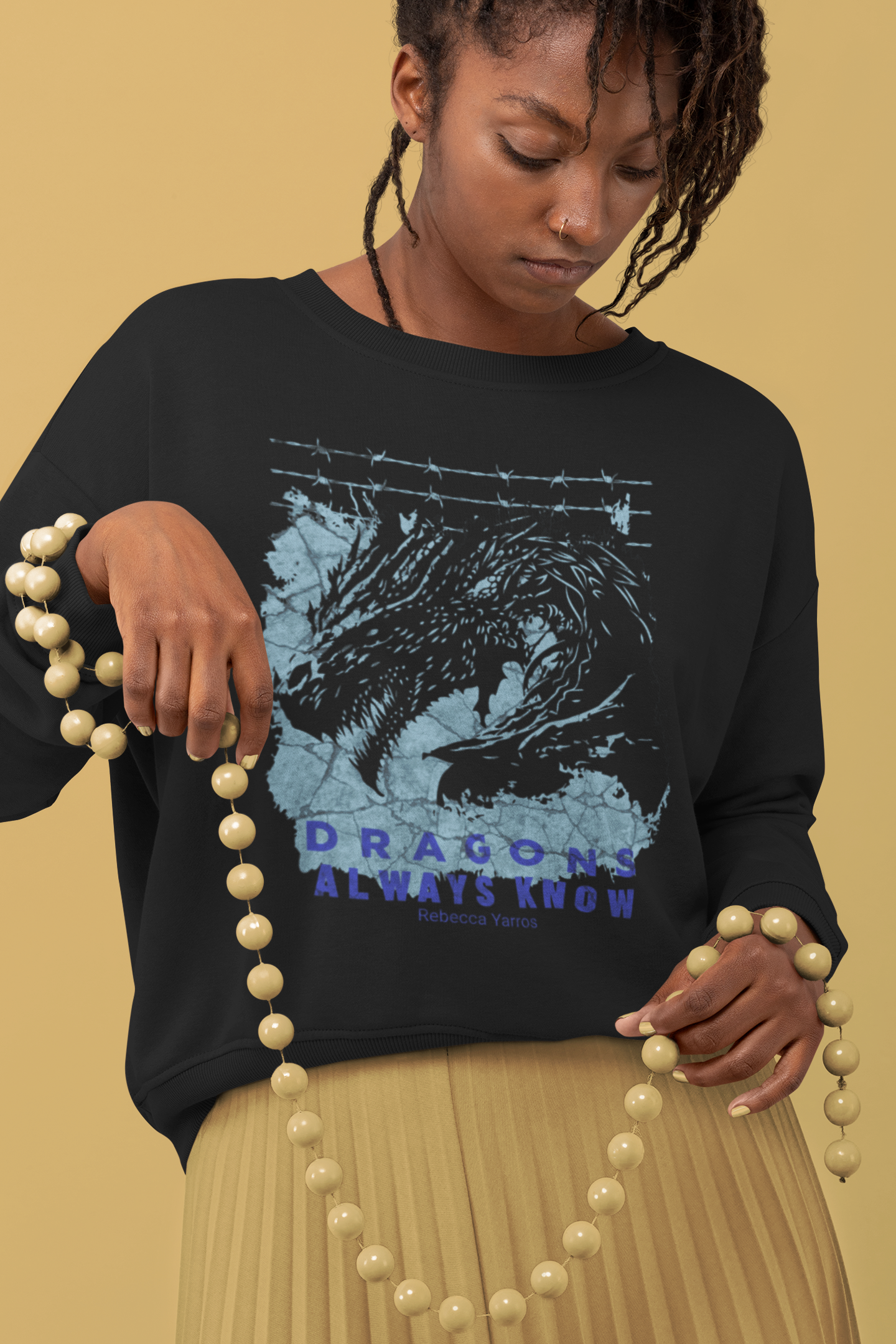 Dragons always know Sweatshirt - Officially Licensed Fourth Wing by Rebecca Yarros Merchandise