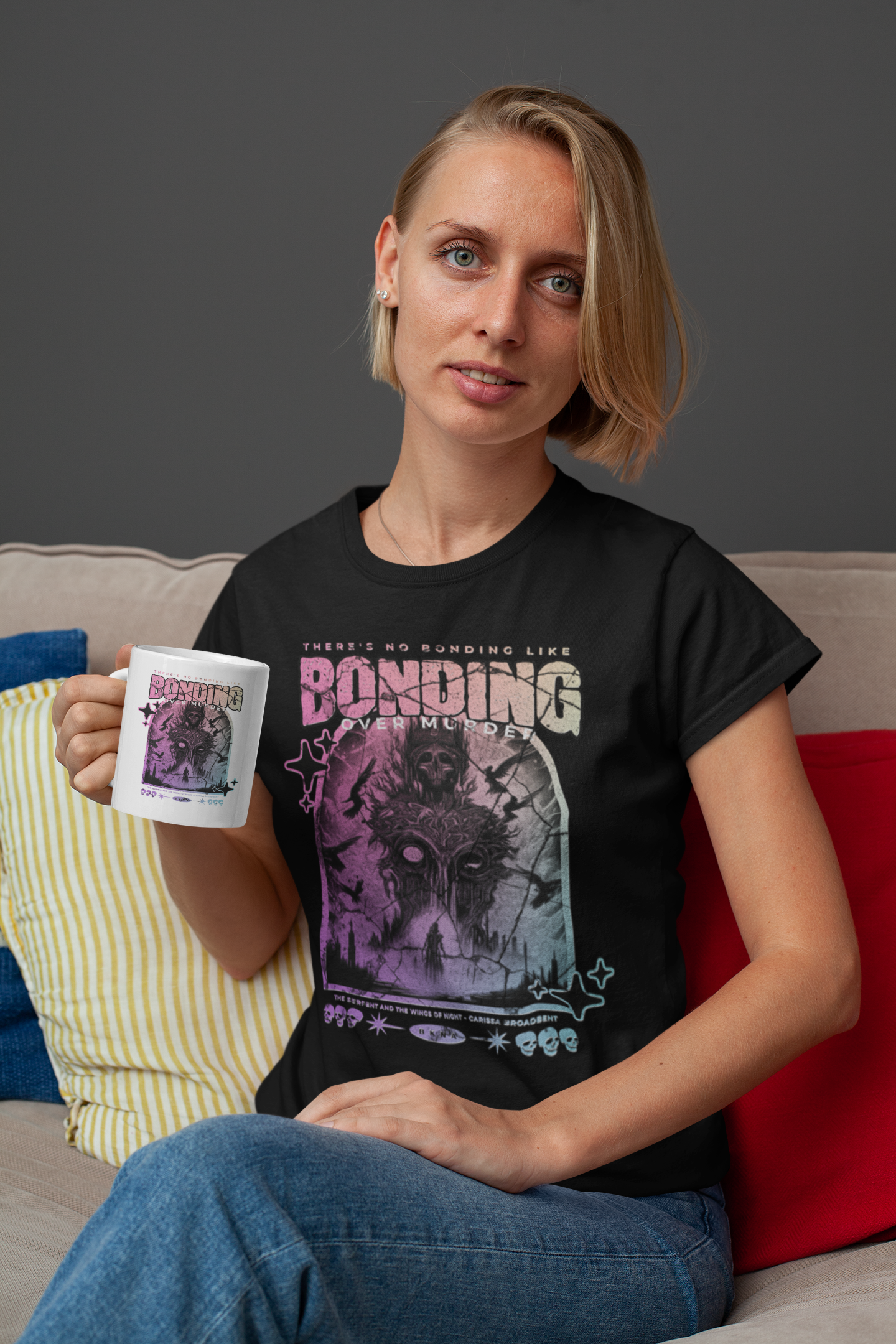 Bonding Over Murder -Carissa Broadbent - Officially Licensed - T-shirt/tee - Serpent and The Wings of Night