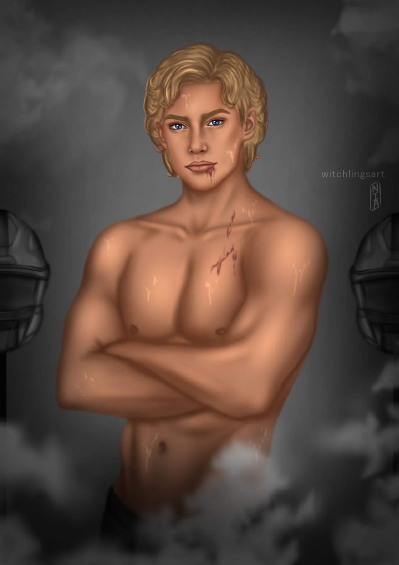 Locker Room Boys - Zodiac Academy - Orion, Darius, Seth, Caleb, Max Character Art -Caroline Peckham and Susanne Valenti Official Zodiac Academy Merch - Print
