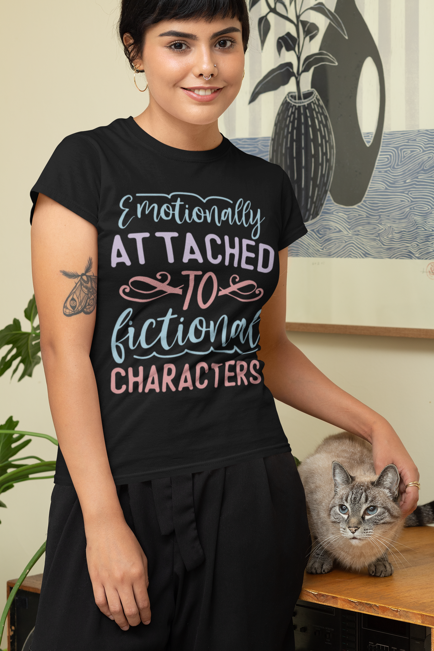 Emotionally Attached to Fictional Characters - Bookish T-shirt