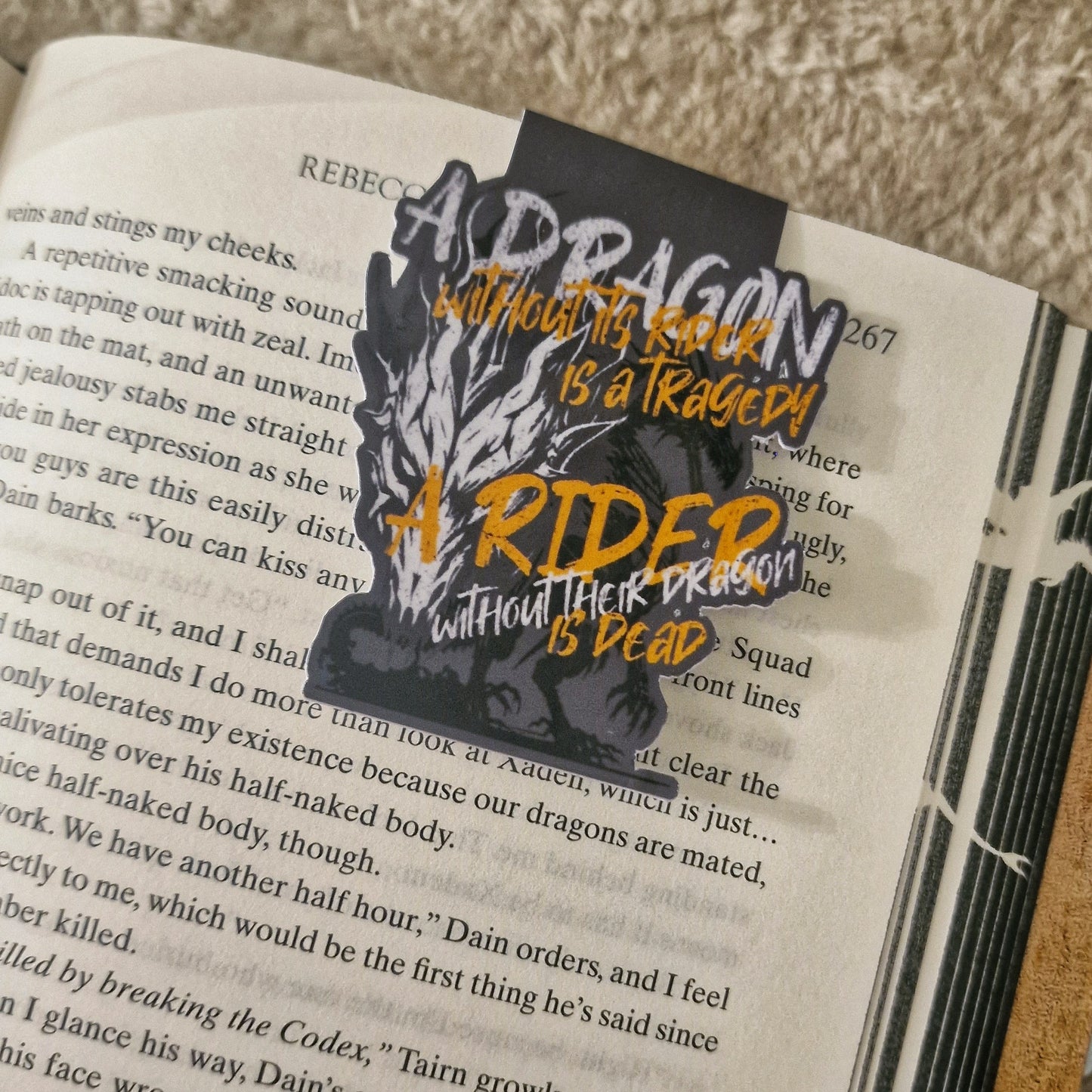 A Dragon Without its Rider is a Tragedy, A Rider Without Their Rider is Dead- Fourth Wing - Magnetic Bookmark - Officially Licensed Rebecca Yarros