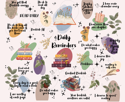 Bookish Reminders/Affirmations - 20oz Tumbler - Book Lovers