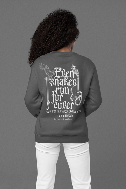 Evan Snakes Run For Cover - Carissa Broadbent - Officially Licensed - Sweatshirt - Serpent and The Wings of Night