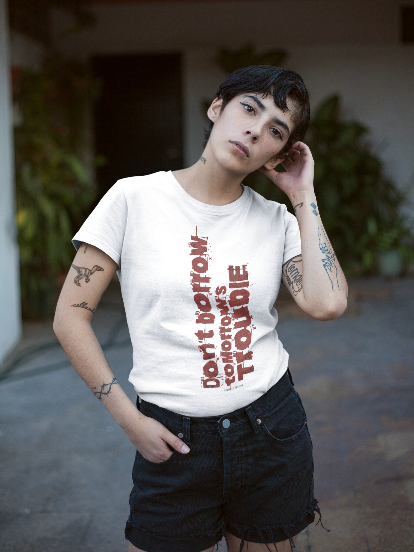 Don't borrow tomorrows troubles Tee- Officially Licensed Fourth Wing by Rebecca Yarros Merchandise