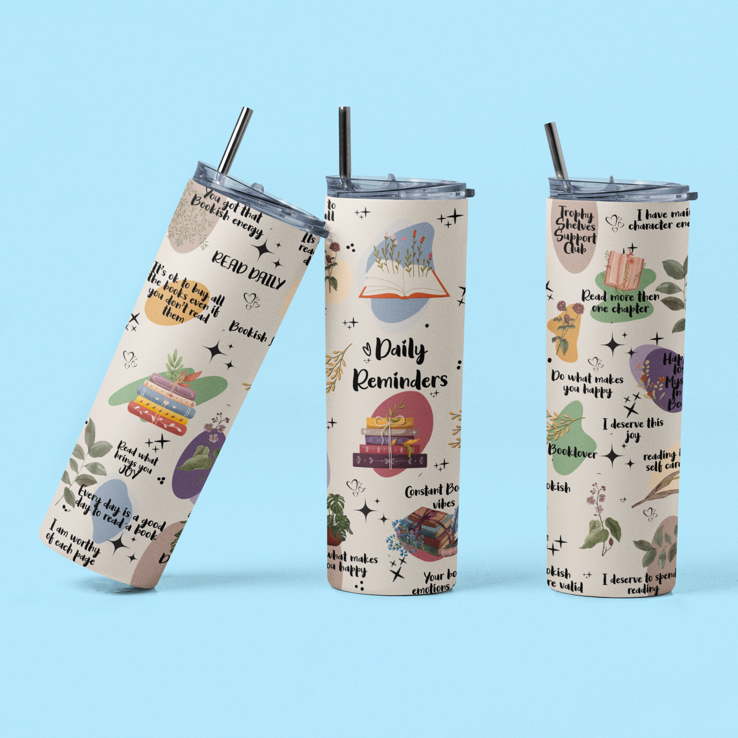 Bookish Reminders/Affirmations - 20oz Tumbler - Book Lovers
