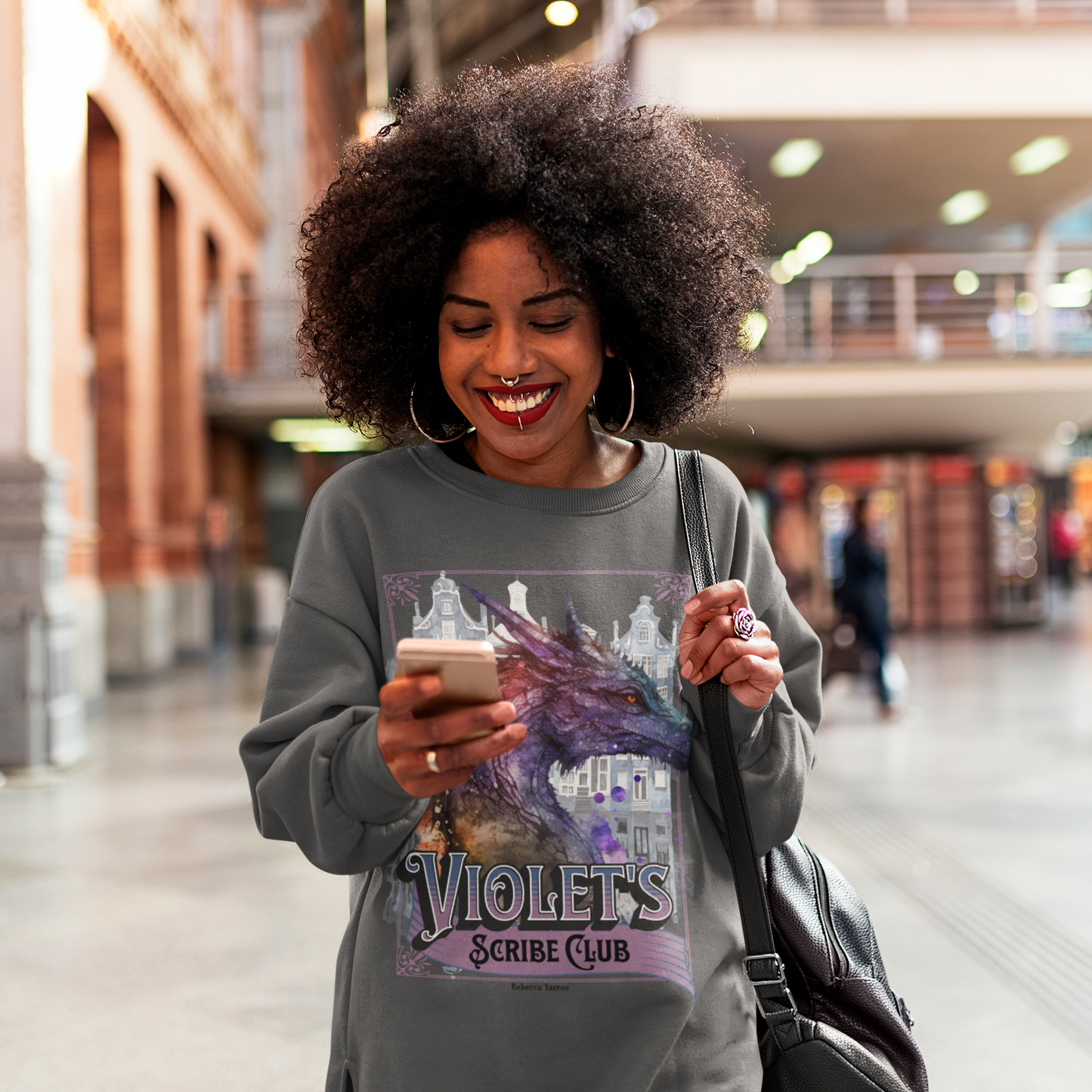 Violets Scribe Club Sweatshirt - Officially Licensed Fourth Wing by Rebecca Yarros Merchandise