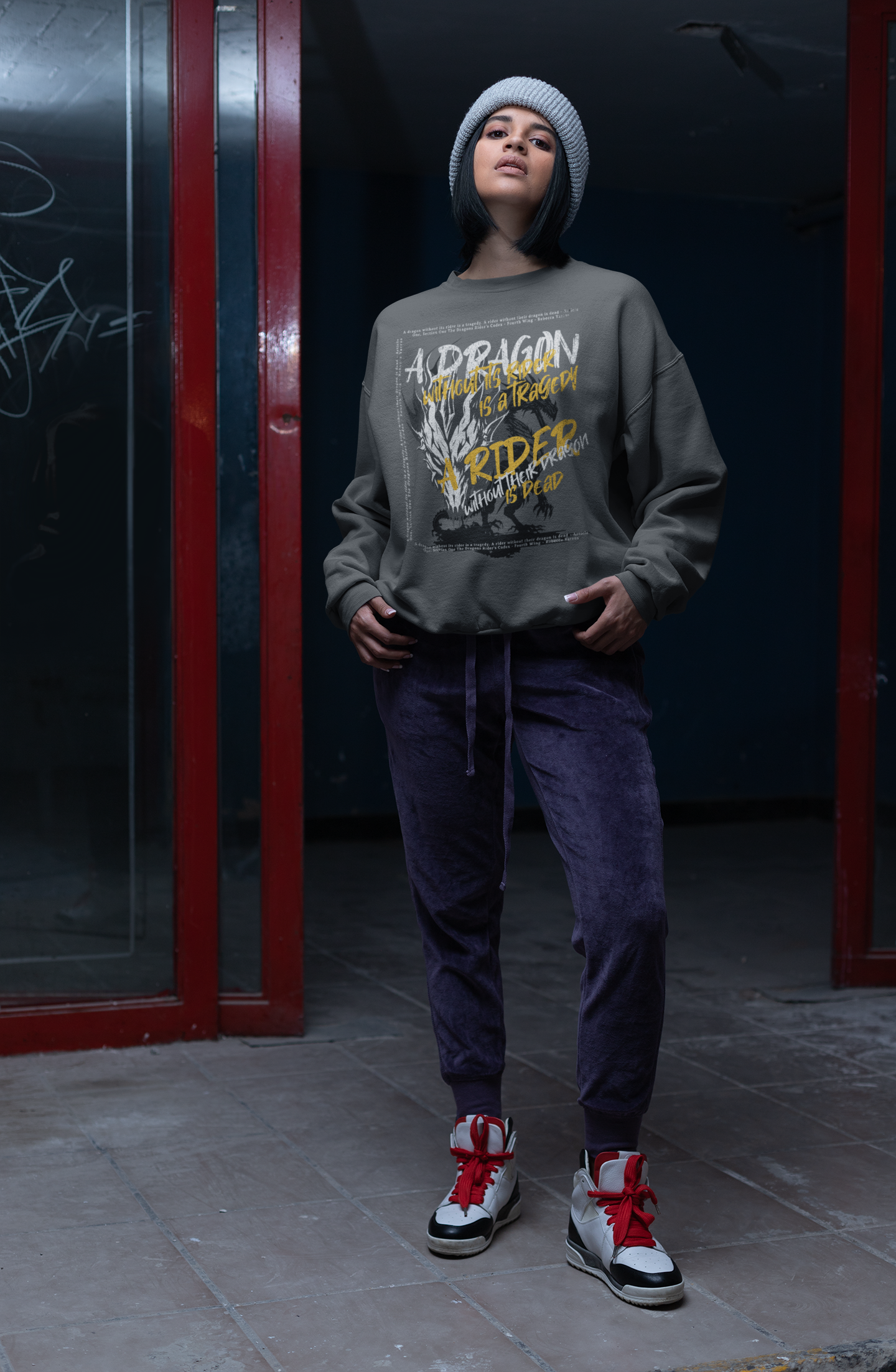 A  Dragon without it's rider Sweatshirt - Officially Licensed Fourth Wing by Rebecca Yarros Merchandise