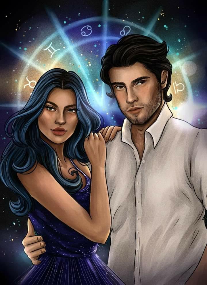 Orion and Darcy - Promised Lovers - Caroline Peckham and Susanne Valenti Official Zodiac Academy Merch - Print