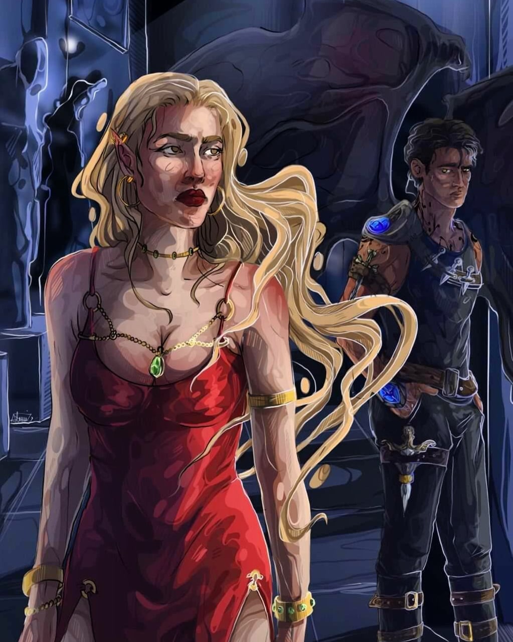 Desperate Glances - A Court of Mist and Fury - Azriel and Mor - Officially Licenced - Sarah J. Maas - Print
