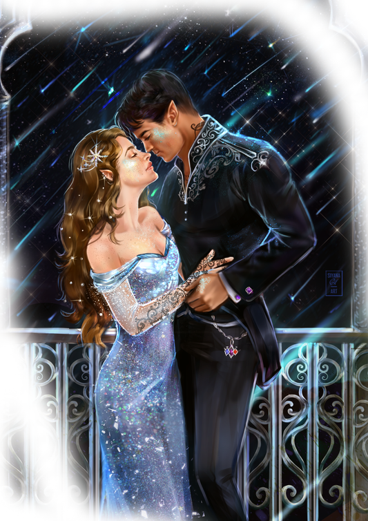 Starfall Velum Print- Feyre and Rhysand - Starfall Scene - A Court of Thorns and Roses - Officially Licenced - Sarah J. Maas - Print